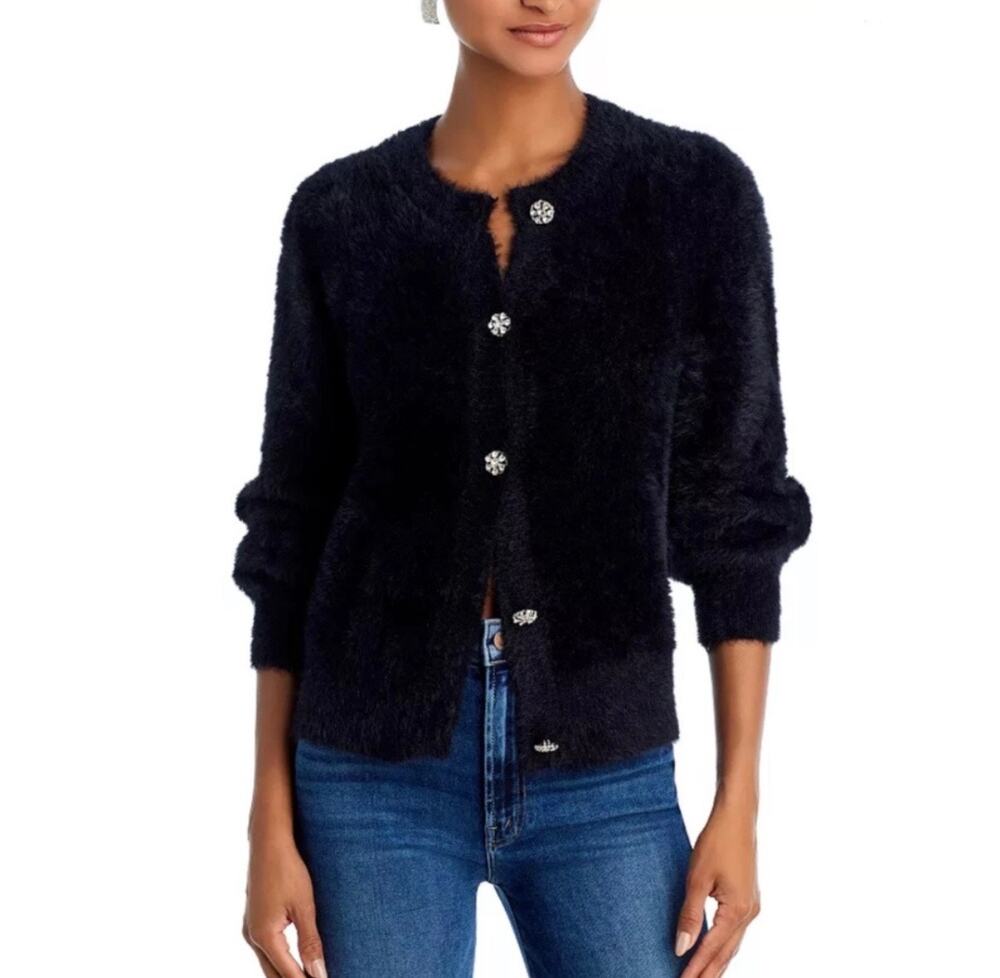 Aqua black Eyelash Cardigan – Size M